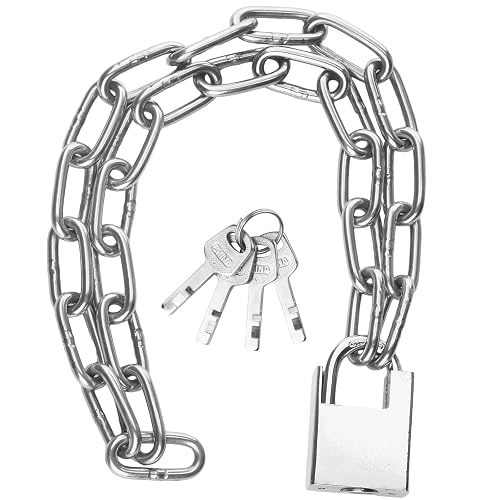 1 Set 40 inch Bicycle Stainless Steel Chain Lock,Heavy Duty Anti-Cut Lock | Security Chain Lock chain with 2 Keys ,Heavy Duty anti-theft protection for door,fence,scooter ,Motorcycle，Garage