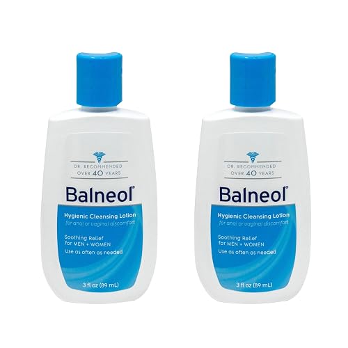 BALNEOL Cleansing Lotion, Relieves Anal & Vaginal Irritation, 3oz, 2 Pack | Cleanses, soothes, moisturizes, and relieves irritation and itching for diarrhea, hemorrhoids, pregnancy, and postpartum use
