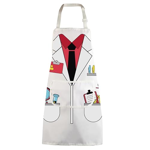 WZMPA Science Teacher Apron Lab Worker Gift Science Educator Cooking Apron Scientist Professor Retirement Gift