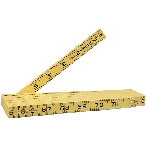 Klein Tools 910-6 6-Foot Folding Ruler, Inside Reading | Durable Fiberglass Construction