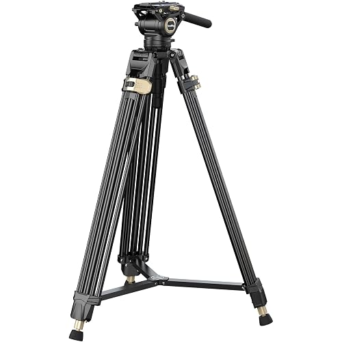 SmallRig 73.2in / 186cm Heavy Duty Video Tripod with Fluid Head AD-01Pro | Fluid Head Max. Payload 8kg / 17.6lb, Adjustable Height 33" - 73", Drop-In Quick Release, Compatible for DJI RS & MFT