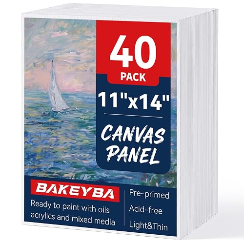 40Pcs 11x14inch Canvas Boards for Painting,Art Canvas Panels 100% Cotton | White Blank Art Supplies for Acrylics Oil Watercolor Tempera Paints