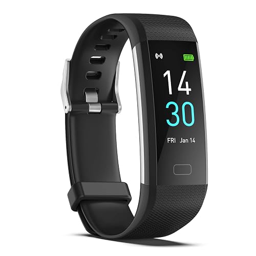 Fitness Tracker with Step/Distance/Calories Counter for Women Men | Heart Rate Monitor, Slim Style Watch, IP68 Waterproof, Sleep Monitor, Pedometer Watch, Black Band