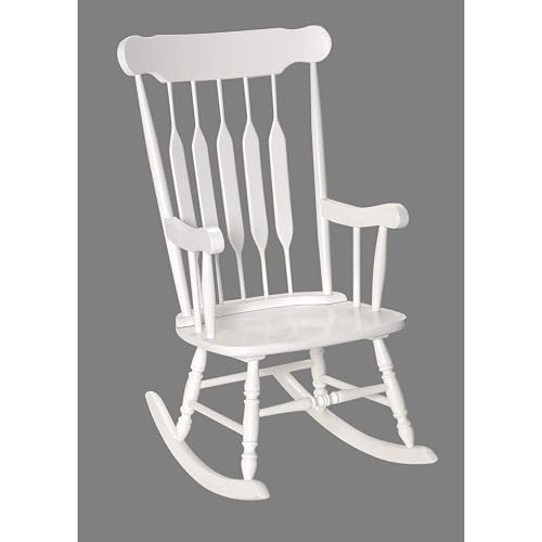 Gift Mark Rocking Chairs - Classic Wooden Rocker - Comfort Fitted Design Perfect for Living Rooms, Bedrooms, Nurserys, and More - Classic Vintage Style Chairs (White)