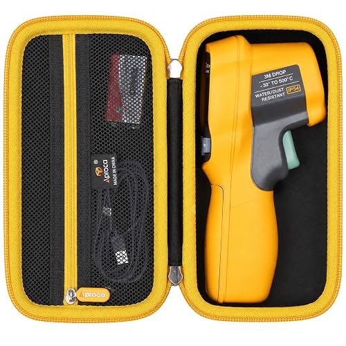 Case for Fluke 62 Max / 62 Max+ / 64 Max / 59 Max+ Infrared Thermometer | Carrying Case, Water-resistant & Shock-resistant, Zippered Mesh Pocket Stores Charging Cable, AA batteries