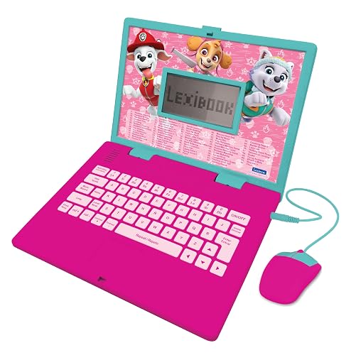 Lexibook, Paw Patrol Educational Laptop for Kids, JC598PAGi2 | English/Spanish, 124 activities, Learning games and music, Pink
