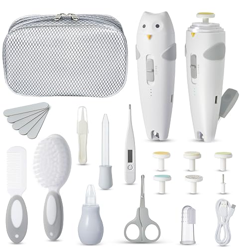 Lictin Baby Healthcare and Grooming Kit, 26 in 1 Electric Nail Trimmer Set | Safe Rechargeable Baby Nail File with Auto Light, Newborn Baby Safety Care Set for Newborn Infant Toddlers Boys Girls