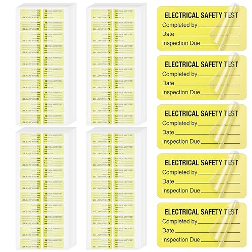 1000 Pcs Electrical Safety Test Labels, Self Laminating Inspection Stickers | 2 x 1 in, Electrical Inspection, Equipment Testing, Maintenance Tracking, Inspection Due, Workplace Compliance