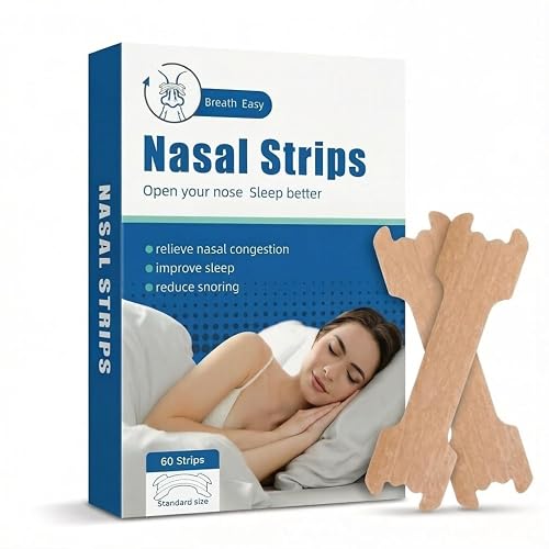 DoonDar Extra Strength Nasal Strips for Snoring and Congestion Relief, Drug-Free, Strong Adhesive, 50% Stronger Lift, for Sensitive Skin, 60 PCS