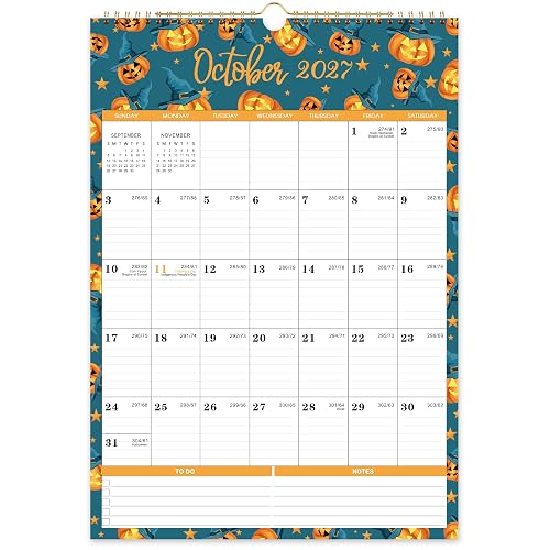 2027 Calendar - 2027 Wall Calendar, Large Wall Calendar 2027 | Jan 2027 - Dec 2027, 12" x 17", 12 Monthly Calendar Large with Hanging Hook, Perfect for Organizing - 12 Different Themes