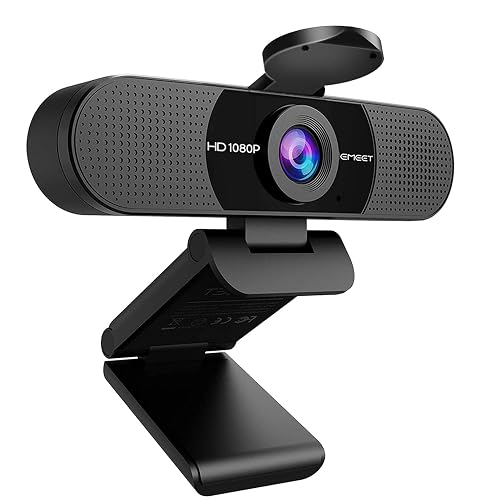 EMEET 1080P Webcam with Microphone, C960 Web Camera 2 Mics Streaming Webcam | 90°FOV Computer Camera, Plug and Play USB Web Cam for Online Calling/Conferencing, Zoom/Teams/Facetime/YouTube, Laptop/PC
