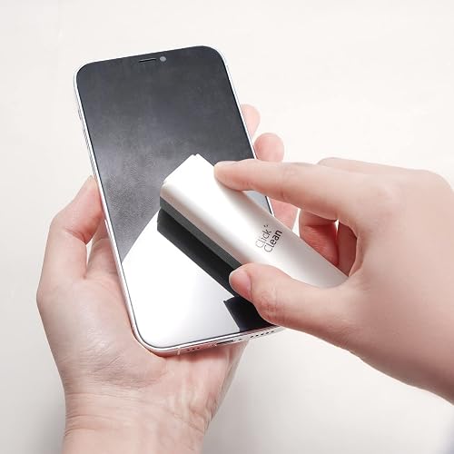 CLICK CLEAN Screen Cleaner Spray with Phone Stand Case & Microfiber | 2-in-1 Cleaner & Phone Stand, Streak-Free Cleaning, Gentle Formula, For Phone Laptop Tablet Screens, Grey, 0.5oz