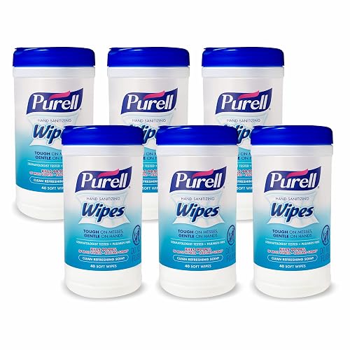 Purell Hand Sanitizing Wipes Canister, Clean Scent, 6pk x 40ct, 9120-06-CMR
