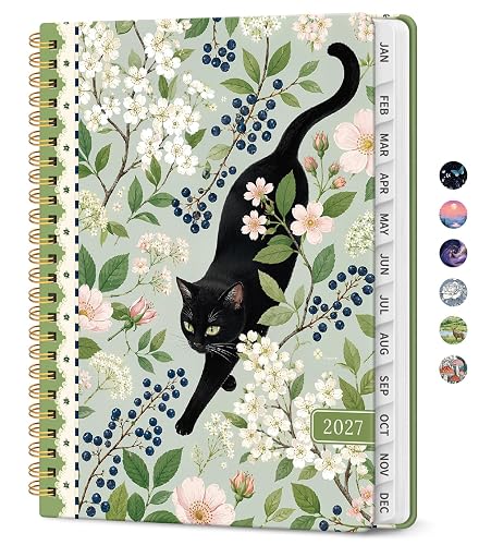 ZOTIA 2027 Planner, Jan 2027 - Dec 2027 Monthly & Weekly Calendar Planner | 6.3" x 8.5", Meadow Paws Daily Agenda Planner with Tabs, Spiral Organizer for Office & School