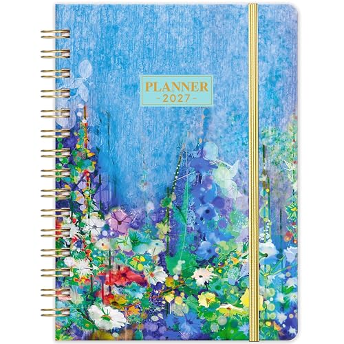 2027 Planner - 6.4" x 8.5", 2027 Planner Weekly and Monthly from Jan. - Dec.2027, 27 Calendar with Monthly Tabs, Sturdy Cover, Premium Paper, Strong Twin-wire, Back Pocket