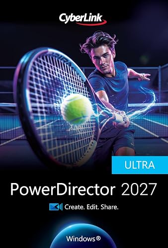 CyberLink PowerDirector 2027 Ultra | AI Video Editing Software for Windows | Video Edit by Chat, AI Object Removal, Screen Recorder, Templates [Product Key Card]