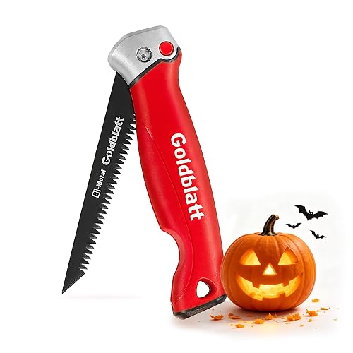 Goldblatt Folding Drywall Saw, 5-Inch Jab Saw for Wallboard, Plywood & PVC | Foldable 5-Inch Blade, Bi-Metal Blade, 8 TPI Triple-Ground Teeth, Faster Cutting, Sharp & Clean Cuts, Soft Grip Handle