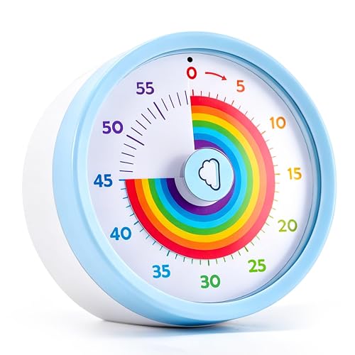 Albayrak Latest Rainbow Kitchen Timer for Cooking with Loud Alarm, Simple Turn to Start Dial -Classroom Timers for Desk, Mechanical Desk Timer, Magnetic Egg Timer for Study, Chef Clock Timer