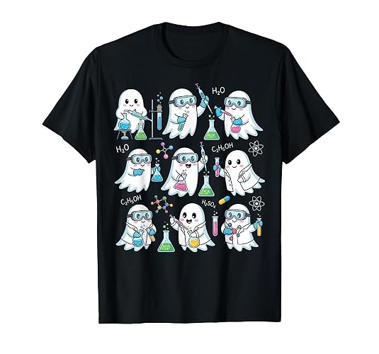 Boo Ghost Scientists Chemistry Lab Science Spooky Halloween T-Shirt