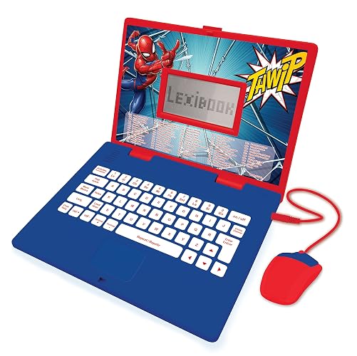 Lexibook, Spider-Man Educational Laptop for Kids, JC598SPi2 | Spanish/English, 124 activities, Learning games and music