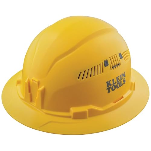 Klein Tools Hard Hat, Vented, Full Brim Style, Padded, Self-Wicking Odor-Resistant Sweatband