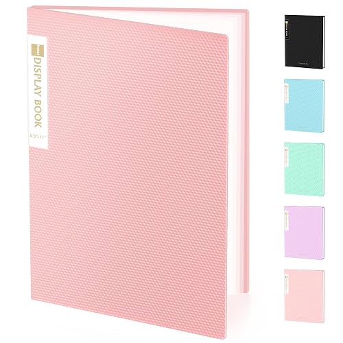 Sooez Binder with Plastic Sleeves 30-Pocket, Displays 60 Pages, 8.5"x11" | Presentation Folders with Clear Sheet Protectors, Art Portfolio Binder for Certificate & Office Project Folder