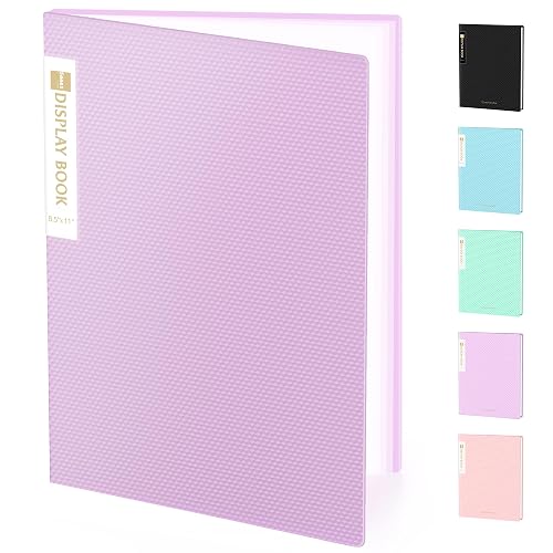 Sooez Binder with Plastic Sleeves 30-Pocket, Displays 60 Pages, 8.5"x11" | Presentation Folders with Clear Sheet Protectors, Art Portfolio Binder for Certificate & Office Project Folder