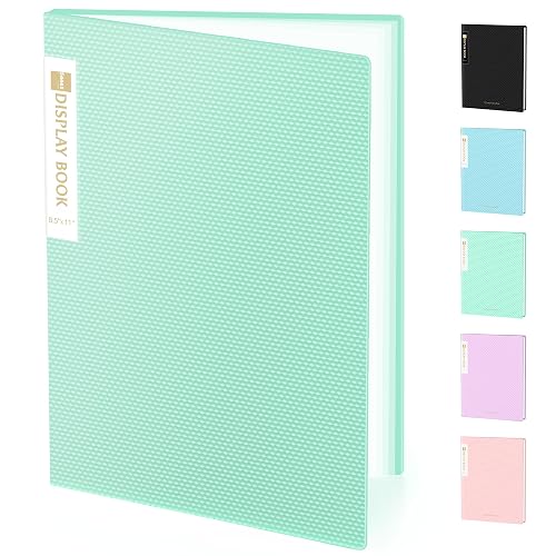 Sooez Binder with Plastic Sleeves 30-Pocket, Displays 60 Pages, 8.5"x11" | Presentation Folders with Clear Sheet Protectors, Art Portfolio Binder for Certificate & Office Project Folder