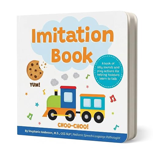 Imitation Book: Interactive & Fun Learn to Talk Board Book For Toddlers Ages 0-4, Written by a Speech Therapist
