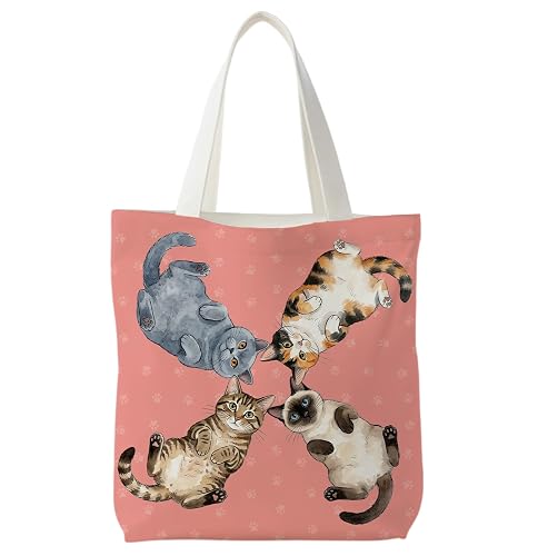 BNHJKFQZ Canvas Tote Bag 15x15 Inches for Women,Aesthetic Reusable Grocery Tote for Shopping Travel Beach School Gifts
