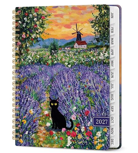 2027 Planner, Jan 2027-Dec 2027 Monthly & Weekly Calendar Planner | 6.3" x 8.5", Hardcover Calendar, Spiral Agenda Book with Tabs, Office School Home Supplies for Women and Men, Lavender Dusk
