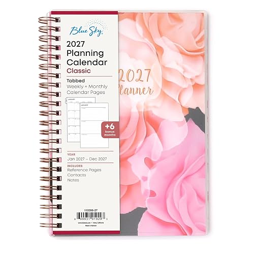 Blue Sky 2027 Weekly & Monthly Planner Calendar, 5"x8", Joselyn | January 2027 - December 2027, Flexible Frosted Cover, Durable Twin Wire Binding, Laminated Tabs