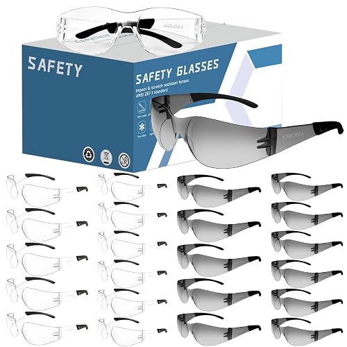 AOOFFIV Ansi Z87.1 Safety Glasses for Men, Clear Eye Protection Glasses