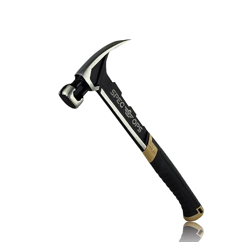 Spec Ops Tools Alloy Steel Rip Claw Framing Hammer, 22 Oz, Milled Face | Heat-Treated Milled Face, Ballistically Balanced, Shock-Absorbing MOA Grip, Magnetic Nail Starter, SRS Lanyard Compatible