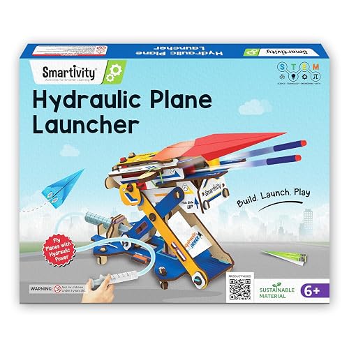 Smartivity 2in1 Hydraulic Aeroplane & Dart Launcher STEM Kit Ages 6-14 | Educational DIY Toy | Birthday Gift for Boys & Girls