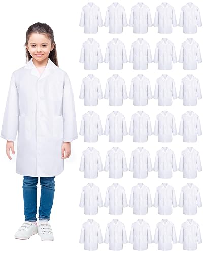 Newcotte 20/36 Pcs Kid Lab Coat Bulk Doctor Scientist Cos