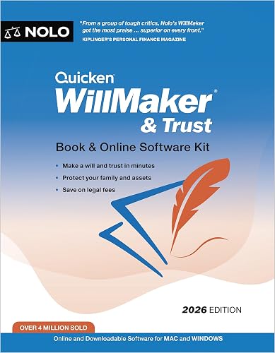 Quicken Willmaker & Trust 2026: Book & Online Software Kit