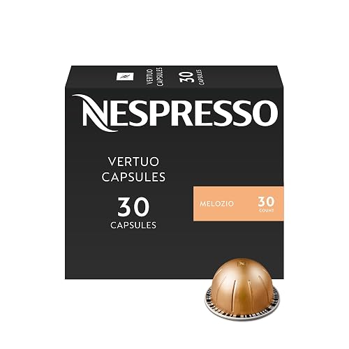 Nespresso Vertuo, Melozio, Medium Roast, 30-Count Coffee Pods | Medium-Roast Coffee Capsules, Smooth cereal notes and honeyed sweetness
