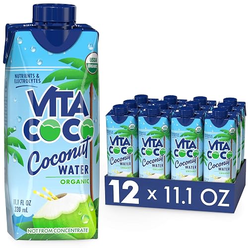 Vita Coco Organic Coconut Water, Original, 11.1 Oz (Pack of 12) | Naturally Hydrating Electrolytes, Refreshing Coconut Taste, Alternative to Soda, Sports Drinks, Sparkling Water, & Juice
