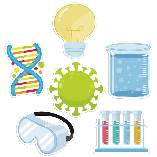 600 Pieces Science Sticky Notes, Self Stick Science Lab Notepads Funny Test Tube Light Bulb Microscopes Science Memo Pad for Teachers Students Science Week Party Favor School Supplies