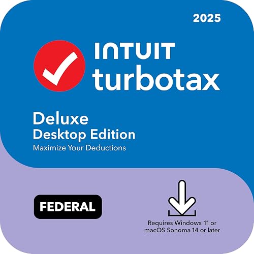 [OLD VERSION] TurboTax Deluxe Desktop Edition 2025, Federal Tax Return [Win11/Mac14 Download]