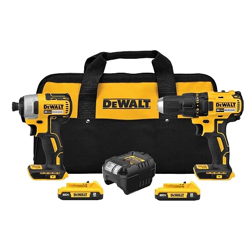 DEWALT 20V MAX Drill and Impact Driver (DCK277D2) | Includes 2 Batteries, Charger and Bag