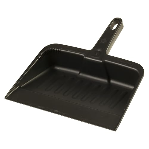 Rubbermaid Commercial Products Heavy-Duty Dust Pan, Charcoal, 12.25-Inch | Durable Plastic Construction, Holds Ample Dirt, for Industrial/Professional Debris Collection & Home Cleaning