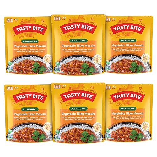 Tasty Bite Indian Vegetable Tikka Masala, Microwaveable Ready to Eat Entrée, 10 Ounce (Pack of 6)