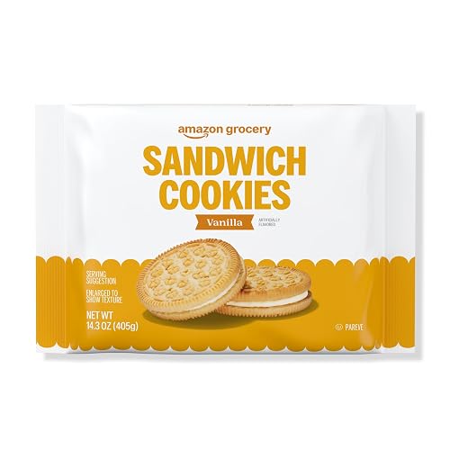 Amazon Grocery, Vanilla Sandwich Cookies, 14.3 Oz (Previously Happy Belly, Packaging May Vary)
