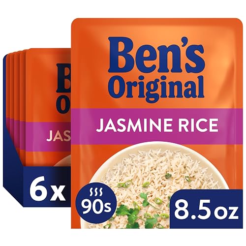 BEN'S ORIGINAL READY RICE Jasmine Microwave Rice, 8.8 oz (6 Pack) | For Rice Bowls and Easy Meal Ideas, No Artificial Flavors or Colors