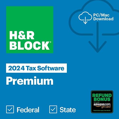 [Old Version] H&R Block Tax Software Premium 2024 Win/Mac [PC/Mac Online Code]
