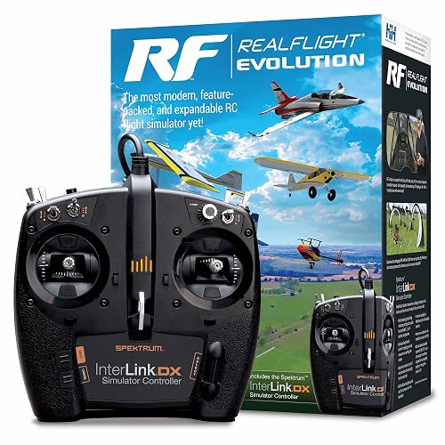 REALFLIGHT Evolution RC Flight Simulator Software with Interlink DX Controller Included RFL2000 Air/Heli Simulators Compatible with VR headsets Online Multiplayer Options