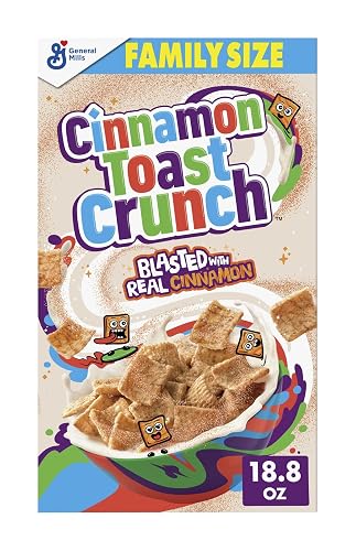 Cinnamon Toast Crunch Breakfast Cereal, Family Size, 18.8 oz | ~13 Servings, 16g Whole Grain, Good Source of Calcium, 12 Vitamins & Minerals, No Artificial Flavors