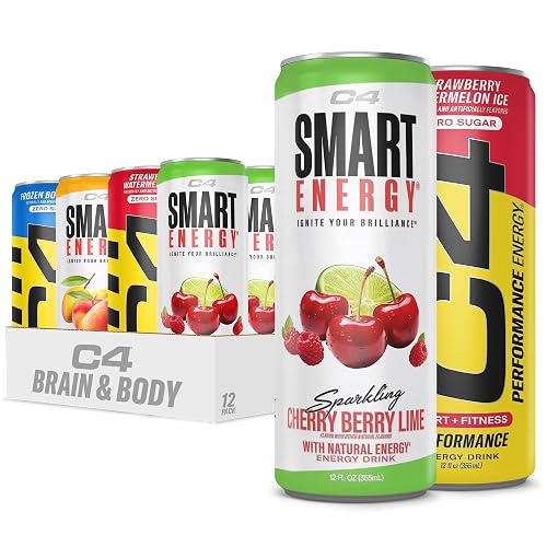 C4 Energy Brain & Body Variety Pack, 12 Pack | Variety pack with 150-200mg caffeine, Smart Energy & C4 Energy flavors for energy, focus and performance.